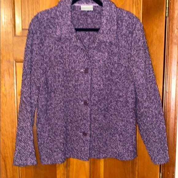 Weave of the Irish Purple Wool Button Front Jacket Size Large - Picture 4 of 6